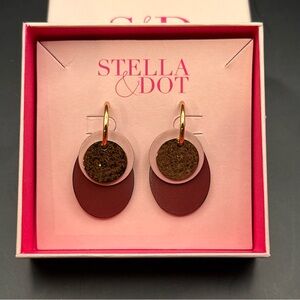 Stella & Dot Color Pop Versatile Hoops Gold Earrings — Never Worn!